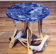15" Handmade Sodalite Stone Coffee Table Top Bed Side Table Hotel and Home Decor