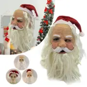 Latex Christmas Elder Old Man Headgear Santa Claus Realistic Face Mask Props New