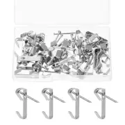 60 Pcs Picture Hangers, 20lb Picture Hooks(30 Hangers + 30 Nails), Silver