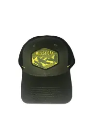 Mossy Oak Black/Grey Snapback Adult Baseball Ball Cap Hat Men's or Women's