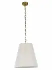 Beacon Lighting Amici 1 Light Pendant in Aged Brass with Pleated White Linen