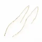 Gold Plated Threader Drop Dangle Earrings