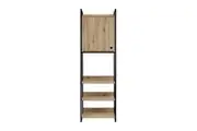 Design Square Jesse Tall Display 3-Shelves Cupboard StorageCabinet 1-Door Natural/Black