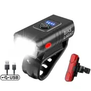 Rechargeable LED Bicycle Lights Waterproof Headlights Front and Rear Bike Light