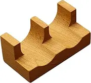 Perfk Sushi Taco Holder Sushi Hand Roll Stand U Shaped Tray Platter Wood Boat Taco Display Stand Temaki Holder for Desktop Kitchen , 2 Slots