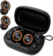 Ear Plugs for Sleeping Noise Cancelling with 3 Noise Reduction Levels - 45 dB Reusable Soft Silicone Earplugs for Sleep, Work, Travel - with 4 Pair Ear Tips, Fluorescent Ring and Carrying Case(Black)