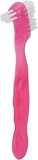 False Teeth Brush, Teeth Cleaning for Elderly, Portable Plaque, Dirt Removal, Denture Gift Home, Travel, Dental Manual Brushes fixodent pro(Pink)