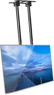 Adjustable TV Mount Bracket - Ceiling TV Mount Stand, 2 Post Single Screen TV Mount, Tilt TV Mount for 55-120 Inch TVs, VESA Max 900x600mm Ceiling TV Mount