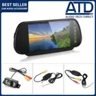 WIRELESS Reverse Camera Kit Interior Mirror 7" Monitor Rear View Universal Fit