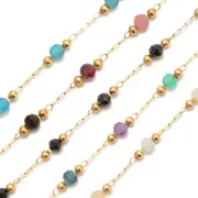 3mm Faceted Round Beads Multi Gemstone Chain Sold One Meter Per Bag