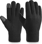 [KEYDUACU] Winter Gloves for Men Women: Thermal Touch Screen Polar Fleece Gloves with Elastic Cuff for Running Outdoor Activities