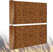 2 Pack Natural Reed Fence,4FT X 16.4FT Bamboo Fencing Privacy Reed Screening for Outdoor, Gallery, Restaurant, Hotel, Patio (Brown)