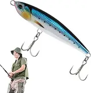 Pencil Fishing Lures - Reusable Long Casting Sinking Lures,5.71 inches Long Casting Bait, Colorful Angling Tackle Kits for All Water Layers