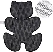 storchenbeck 3D Mesh Baby Liner - Breathable Newborn Pillow for Pram, Baby Seat & High Chair - Adjustable, Washable, Ergonomic - Black