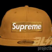 SS21 SUPREME CHAMPIONS BOX LOGO NEW ERA CAP HAT WHEAT 8 2021