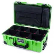 Lime Green 1535 case with black tsa locks - Trekpak dividers & computer pouch.