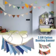 New Cotton Bunting Banner Triangle Flags Newborn Photography Party Wedding Decor
