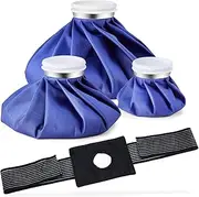 Ice Pack for Injuries Reusable: Leecoole 3 Packs Ice Cold Packs with Wrap Ice Bag Hot Water Hot & Cold Therapy Pain Relief for Knee Leg Injury No-Leak Waterproof Ice Bags 3 Sizes 6"/9"/11"/15x22x28cm, Blue