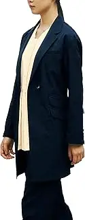 UNITE DIVISION OF ME(ユナイト ディビジョン オブ エムイー) DOM0029 Doctor Coat (Long Sleeve) (Woman) [Anti-see/Anti-Static/Stretch/Antibacterial/UV Protection/Easy Care], C-50 Dark Navy, M