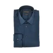 [EMPORIO ARMANI] EMPORIO ARMANI Stretch cotton shirt Man 16 16 Blue