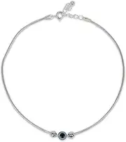 [Samyuktha] Pure 925 Silver Evil Eye Ball Anklet Payal for Women (1PC) (10 inch + extention), Adjustable, Metal, no gemstone