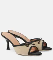 [Malone Souliers] Malone Souliers x Tabitha Simmons 70 leather-trimmed mules AU 7 neutrals
