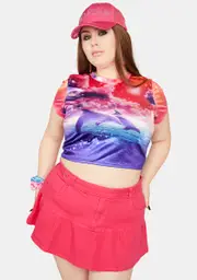 [Club Exx] Plus Manifest This Twill Mini Skirt