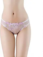 [Sekexi] Womens Silk Satin transparent G-String Thong Panty Sexy Lace T-Back Underwear