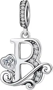 [XOYOYZU] Silver Letter Charm Fit for Pandora Charms Bracelet Alphabet Initial Dangle Charms Beads Jewelry Gifts for Women Girls