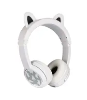 BuddyPhones PlayEars+ Wireless Bluetooth Kids Headphones Ear Polar Bear White