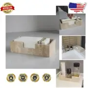 Natural Stone Napkin Holder with Side Cut-Out - Elegant Addition to Your Table