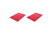 2x Daily Bake Silicone 24 Cup Non-Stick Macaron Baking Sheet Tray 36x23cm Red