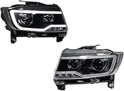 Car Front Lamps Compatible For Jeep Compass 2011-2016 LED Auto Headlights Upgrade Dynamic Blink Projector Lens Accessories