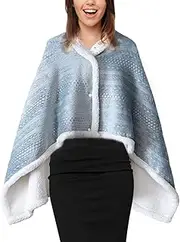 [Generic] Blanket Sweatshirt | Multiway Plaid Poncho Shawl | Comfy Poncho Throw | Oversized Wearable Blanket Ponchoo Sweatshirt | Lambskin Plush Blankets for Bed Sofa Walking Bed, Sofa Outdoor Use