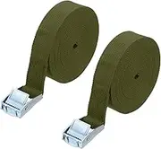 uxcell 1" x 20 ft Lashing Strap with Buckles, 2 Pcs Cam Buckle Tie Down Straps Adjustable Heavy Duty Secure Cinch Straps Up to 551 lbs for Cargo Kayak Bicycles, Army Green