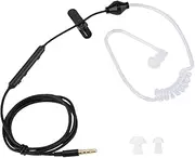 Anti Radiation in Ear Headsets Air Tube Security Earpiece with Mic 3.5 MmPlug for Mobile Phone(Black line White Tube)