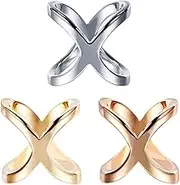 3 Pieces Scarf Clip Scarf Ring Scarf Clip Ring Scarves Buckle Holder X Shape Scarves Buckle Silk Scarf Clasp Holder Scarf Ring Buckle Clothing Decoration Accessories for Wedding Party, Multicolor