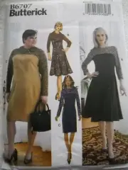 Fitted Dresses size 8-16 Butterick 6707 Sewing Pattern