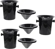 3Pcs Wine Tasting Spittoons Ice Buckets Double Ears Design for Wine Sampling Bars Parties Easy to Clean Black
