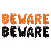 Beware Foil Letter Balloon Banner (Air Fill)