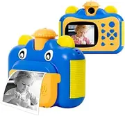 xinyee Cute Kids Instant Camera 1080P Kids Digital Camera Childeren Instant Print Camera 12MP 180°Rotatable with 2.4-inch IPS Screen Video Recorder Cute Filters Auto Focus with Paper Rolls 32GB Memo