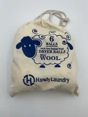 HandyLaundry 4 Sheep Wool Dryer Balls - Natural Fabric Softener & Reusable
