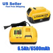 Lizone 6.5Ah 20V Battery and Charger Kit for Dewalt 20V Max XR Battery 6.0Ah 5Ah