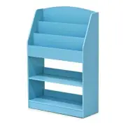 Pemberly Row Engineered Wood Magazine/Bookshelf with Storage in Light Blue