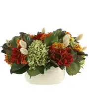 Creative Displays Fall Arrangement with Hydrangeas, Kalanchoe and Hare's Tail