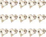 sourcing map 15 Pcs 3D Heart Light Gold Nail Rhinestones 12x13mm K9 Glass Crystal Rhinestones Pointed Back Crooked Heart Gems for Nail Charm Art DIY Craft