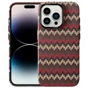 For iPhone 15 Pro Max Textile Pattern Bump Proof Phone Case Silicone Back Cover
