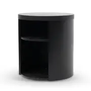 Honigold Round Wooden Bedside Table - Black Mountain