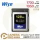 ◎相機專家◎ Wise CFexpress Type B 128GB 1700MB/s 128G 高速記憶卡 公司貨【跨店APP下單最高20%點數回饋】