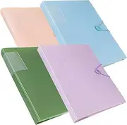 saerryor 160 Pockets 4 Pcs A4 Display Folders Display Book Presentation Project Folder with Plastic Sleeves and Safety Rope for Individuals, School, Offices